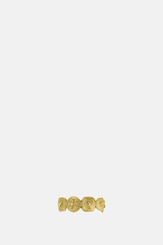 Alex Monroe Gratitude for Nature Half Wreath Ring Gold.