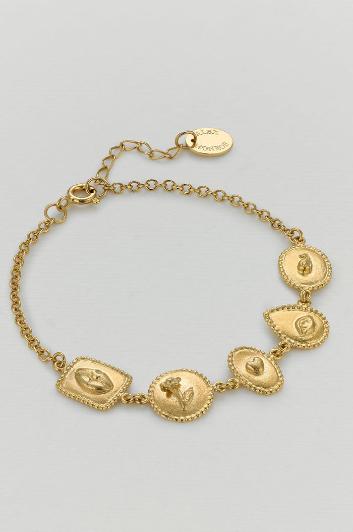 Gratitude for Nature Linked Station Bracelet Gold