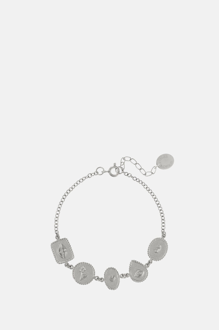 Alex Monroe Gratitude for Nature Linked Station Bracelet Silver.