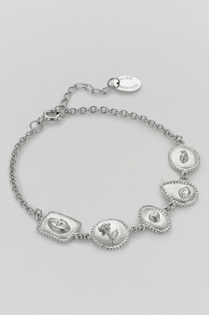 Gratitude for Nature Linked Station Bracelet Silver