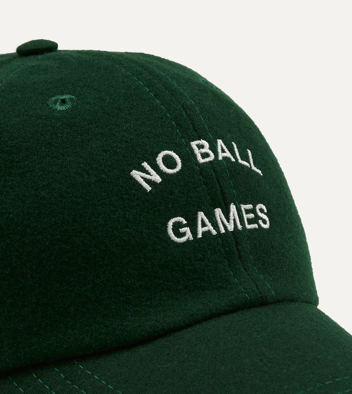 Green 'No Ball Games' Merino Wool Baseball Cap