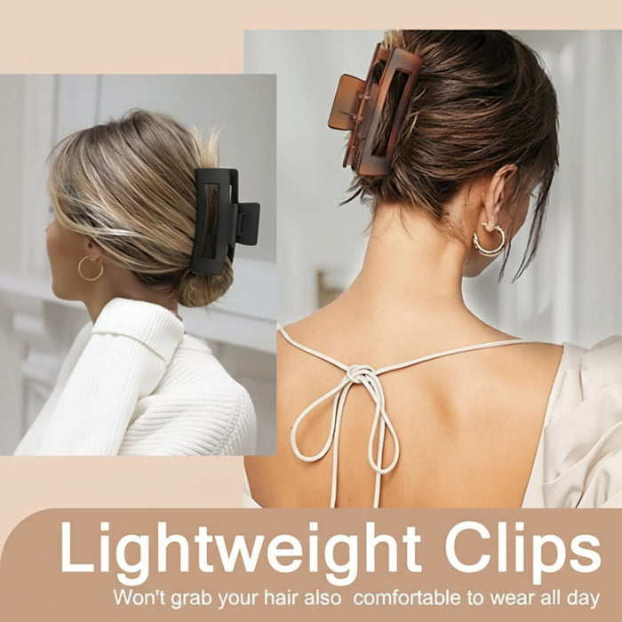 HAPPYGLOW™ – 8 Pack Hair Claw Clips (2 Styles, 4 Neutral Colors)