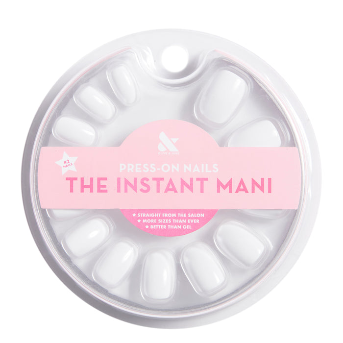 HD | Round | Extra Short clean white extra short round press-on nails for a fresh at home manicure look
