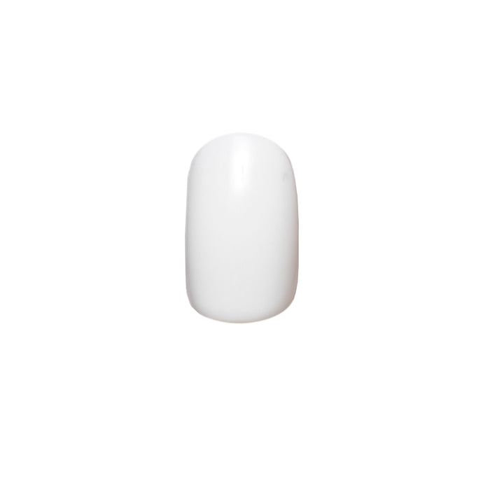 HD | Round | Extra Short clean bright white extra short round press-on false nail for a crisp at-home mani