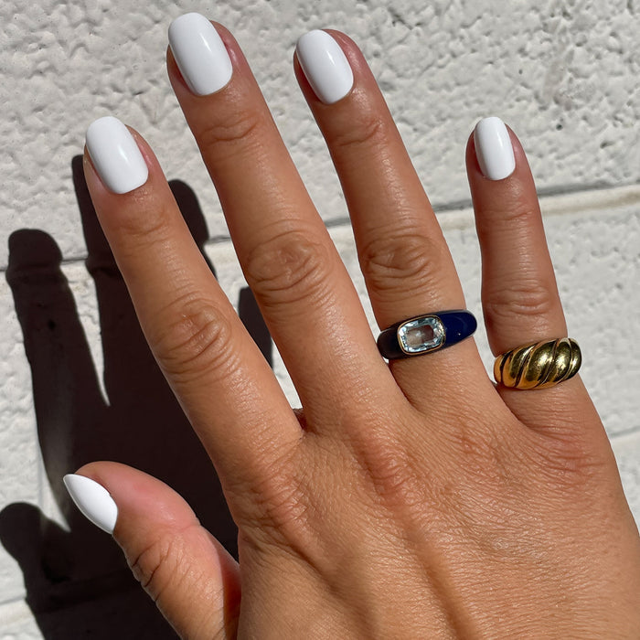 HD | Round | Extra Short clean white extra short round press-on nails for a fresh at-home manicure look