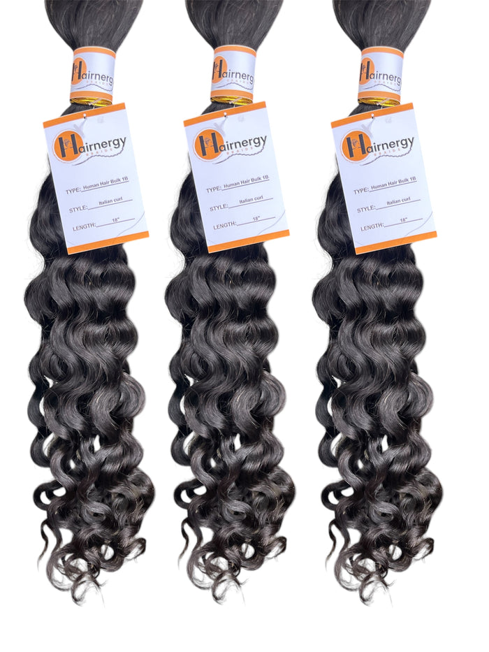 Italian Curl Bulk Hair Extensions for Braiding 100% Human Hair 100g