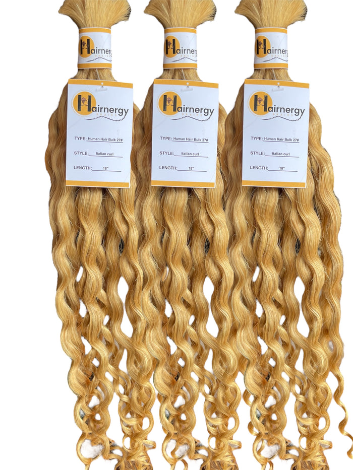 Italian Curl Bulk Hair Extensions for Braiding 100% Human Hair 100g