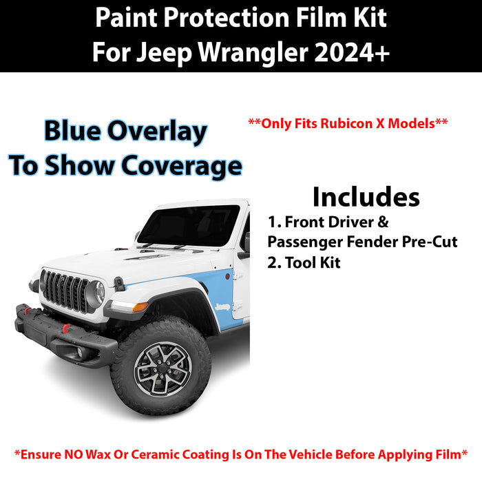 Fits Jeep Wrangler (Rubicon X) 2024+ Precut Premium Paint Protection Film Clear Bra PPF Decal Film Kit - Bogar Tech Designs