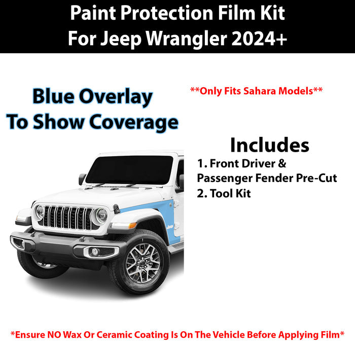 Fits Jeep Wrangler (Sahara) 2024+ Precut Premium Paint Protection Film Clear Bra PPF Decal Film Kit - Bogar Tech Designs