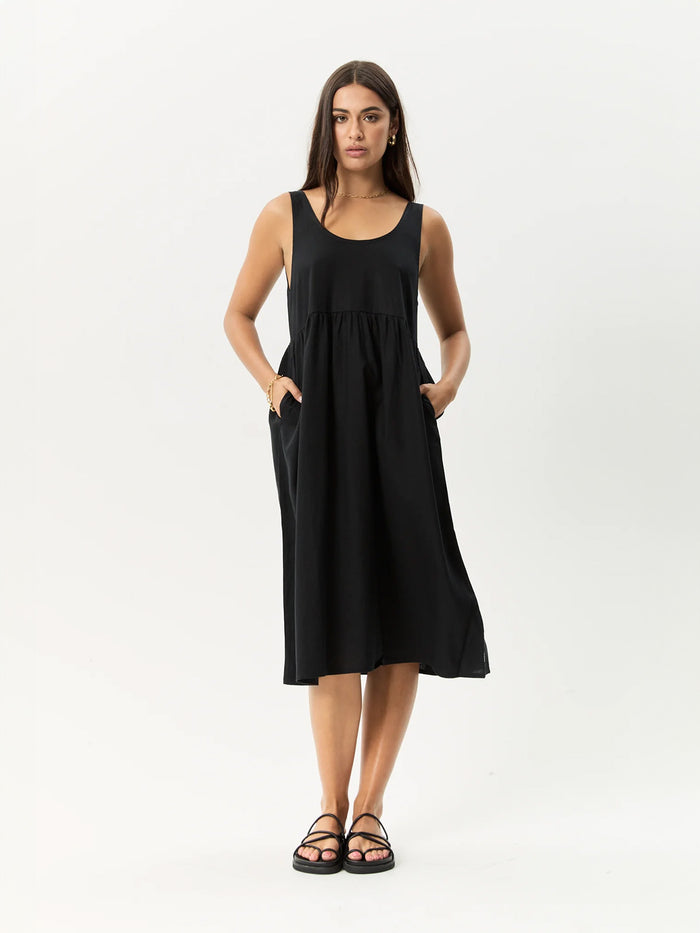 Jesse - Hemp Midi Dress | Black-Image 1