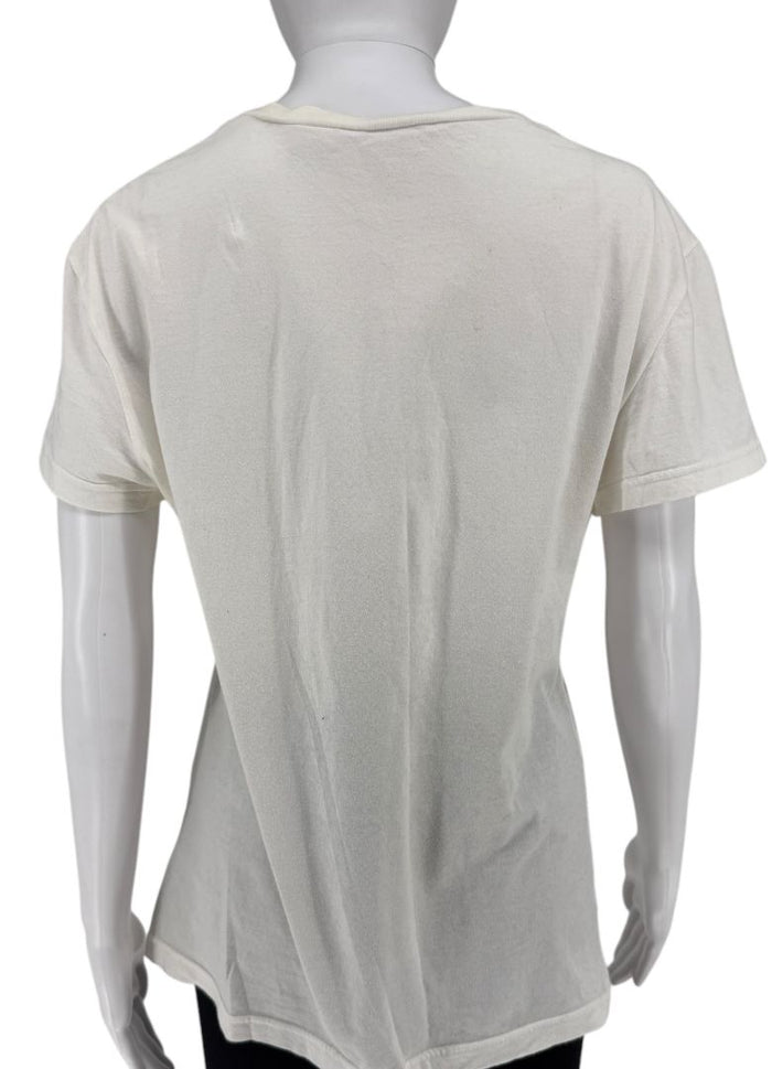 John Galliano Y2K Short Sleeve White Graphic Newspaper Tee - M
