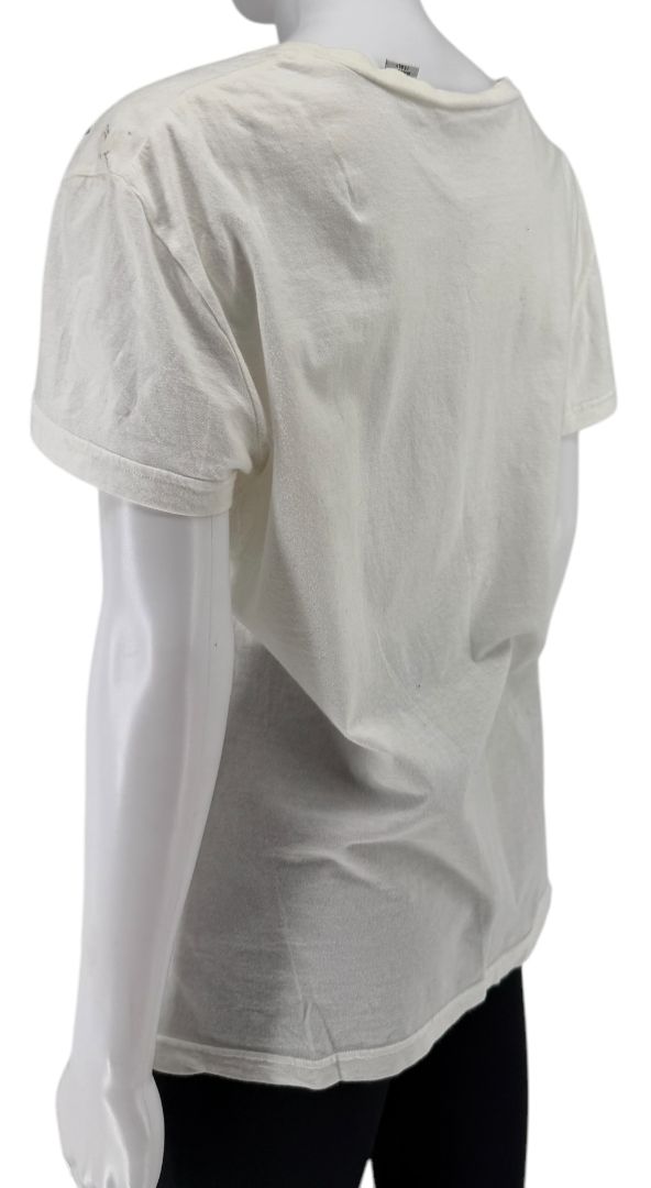 John Galliano Y2K Short Sleeve White Graphic Newspaper Tee - M