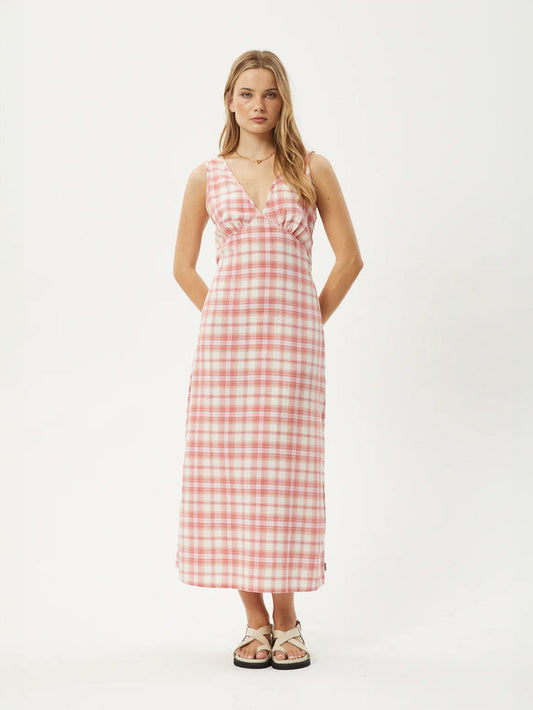 Kayla - Recycled Check Maxi Dress | Pink Check-Image 1