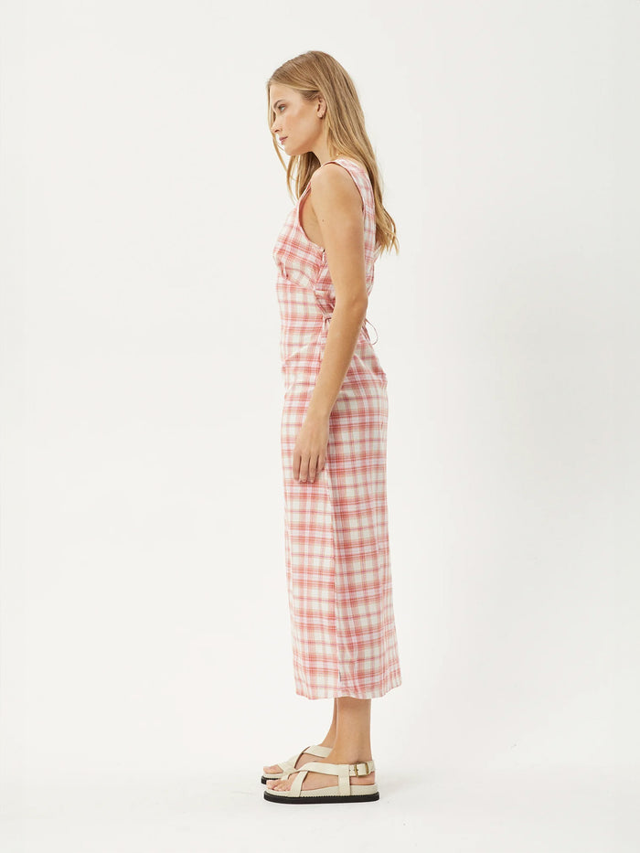 Kayla - Recycled Check Maxi Dress | Pink Check-Image 3