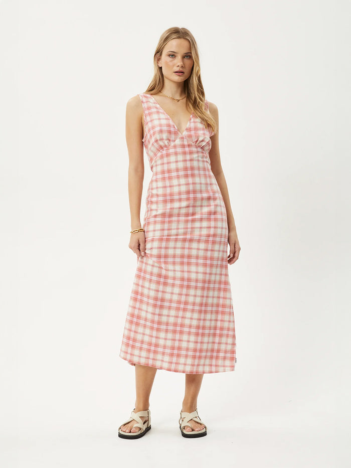 Kayla - Recycled Check Maxi Dress | Pink Check-Image 5
