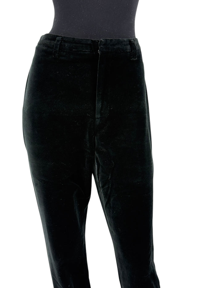 Linda Allard for Ellen Tracy Black Velvet Straight-Leg Trousers – Size 12