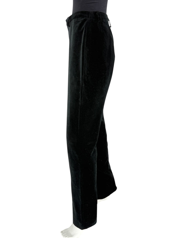 Linda Allard for Ellen Tracy Black Velvet Straight-Leg Trousers – Size 12