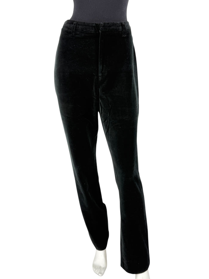 Linda Allard for Ellen Tracy Black Velvet Straight-Leg Trousers – Size 12