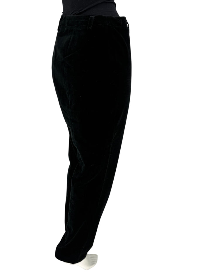 Linda Allard for Ellen Tracy Black Velvet Straight-Leg Trousers – Size 12