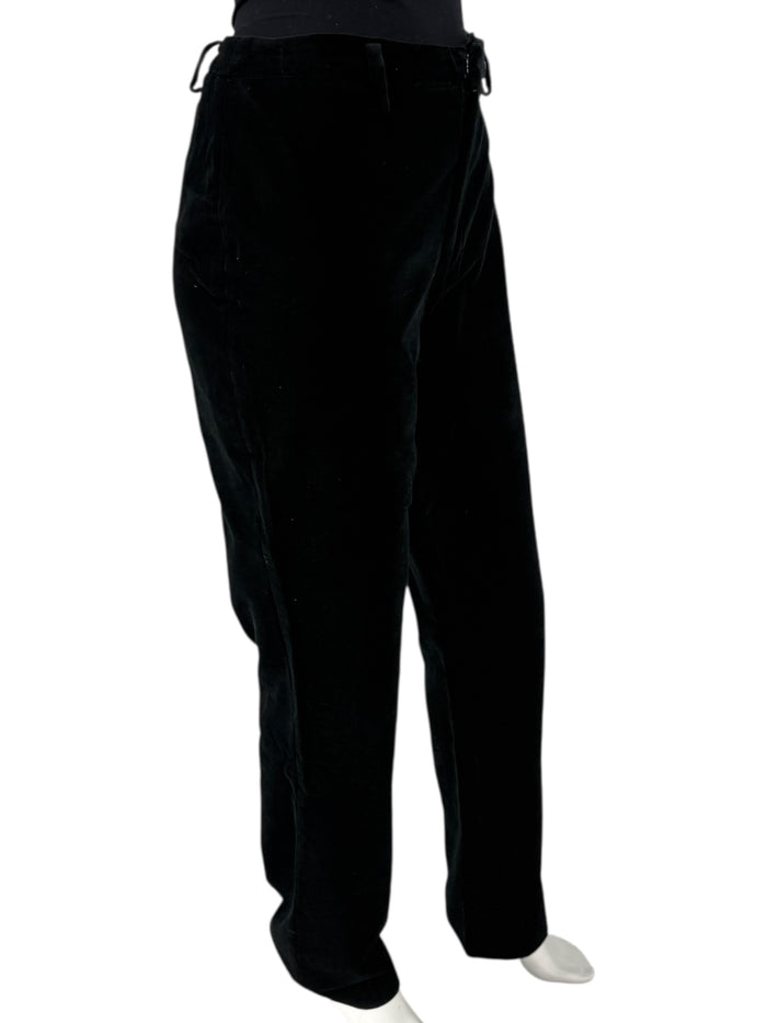 Linda Allard for Ellen Tracy Black Velvet Straight-Leg Trousers – Size 12