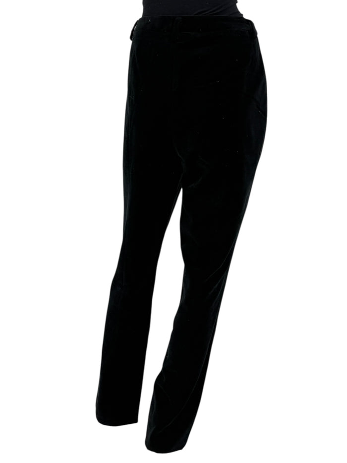 Linda Allard for Ellen Tracy Black Velvet Straight-Leg Trousers – Size 12