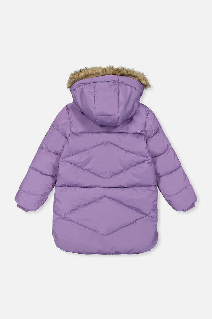 Long Winter Puffer Coat Violet-1
