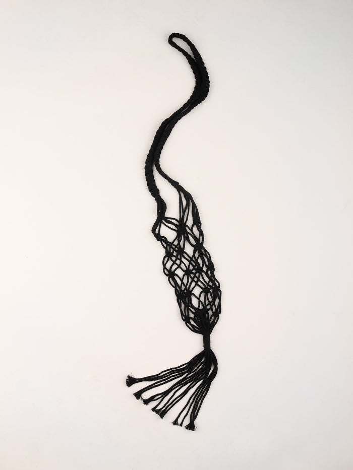 Macrame Bottle Holder | Black-Image 3