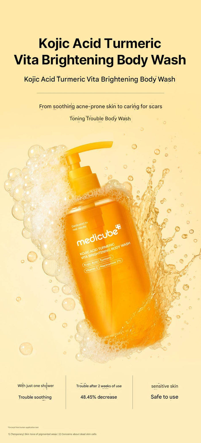 Medicube Kojic Acid Tumeric Vita Brightening Body Wash 400 ml - DOKAN