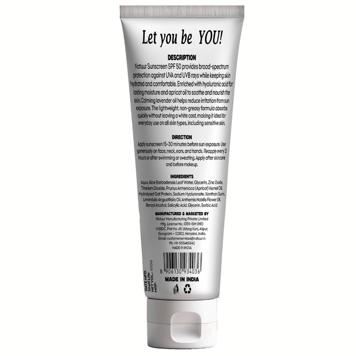 Mineral Defence Sunscreen SPF 50 PA+++ | Hyaluronic acid | Apricot | Lavender | Protect | Hydrate| Defend