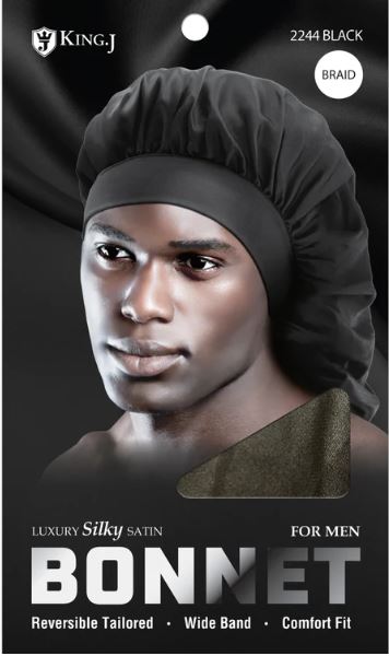 M&M Qfitt SILKY BONNET FOR MAN BRAID [BLACK-6PC/PK] # K2244 - Palms Fashion Inc.