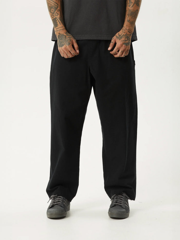 Ninety Eights - Recycled Baggy Elastic Waist Pant | Black-Image 1
