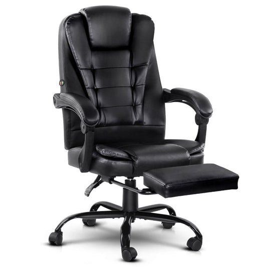 NNEDSZ Electric Massage Office Chairs Recliner Computer Gaming Seat Footrest Black-0