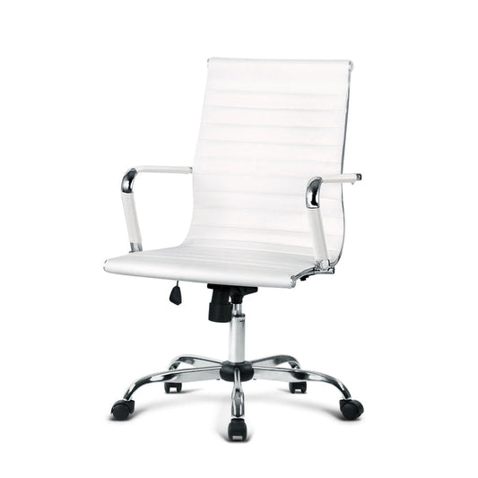 NNEDSZ  Gaming Office Chair Computer Desk Chairs Home Work Study White Mid Back-0