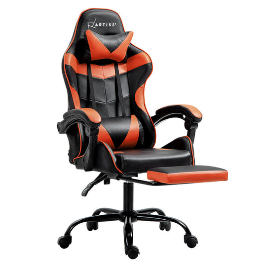 NNEDSZ Gaming Office Chair Executive Computer Leather Chairs Footrest Orange-0