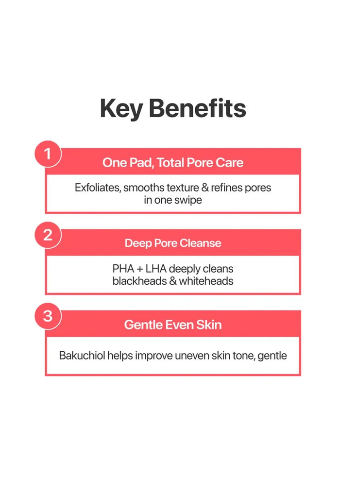 Key benefits of a skincare product on a white background