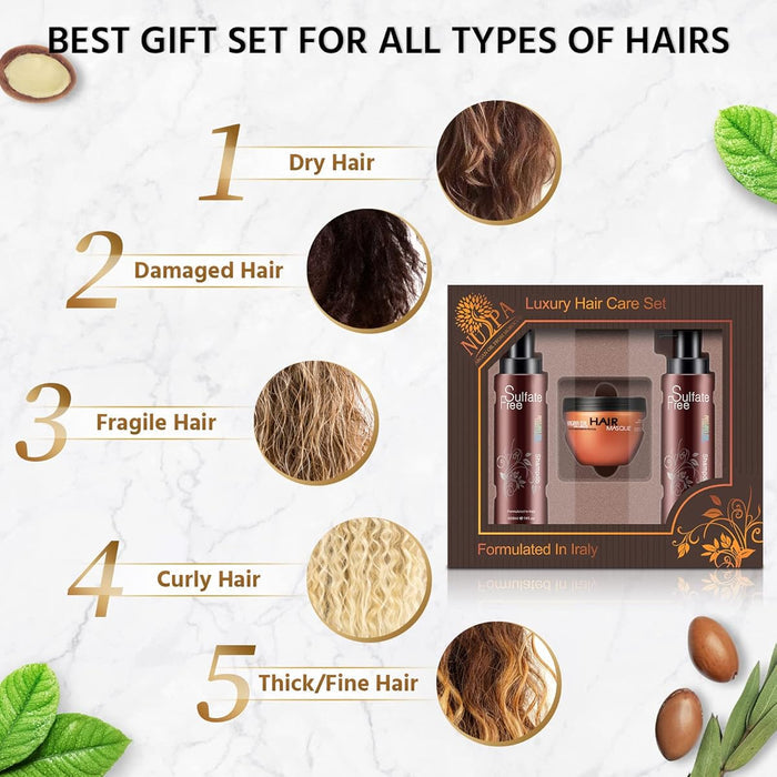 NUSPA Luxury Sulfate Free Argan Oil Hair Care Set - DOKAN
