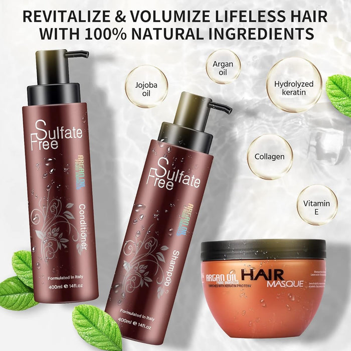 NUSPA Luxury Sulfate Free Argan Oil Hair Care Set - DOKAN