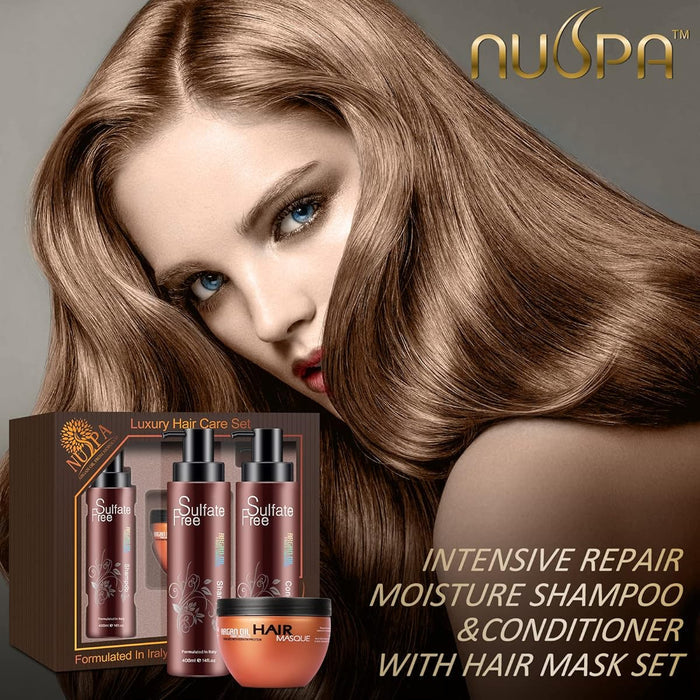 NUSPA Luxury Sulfate Free Argan Oil Hair Care Set - DOKAN
