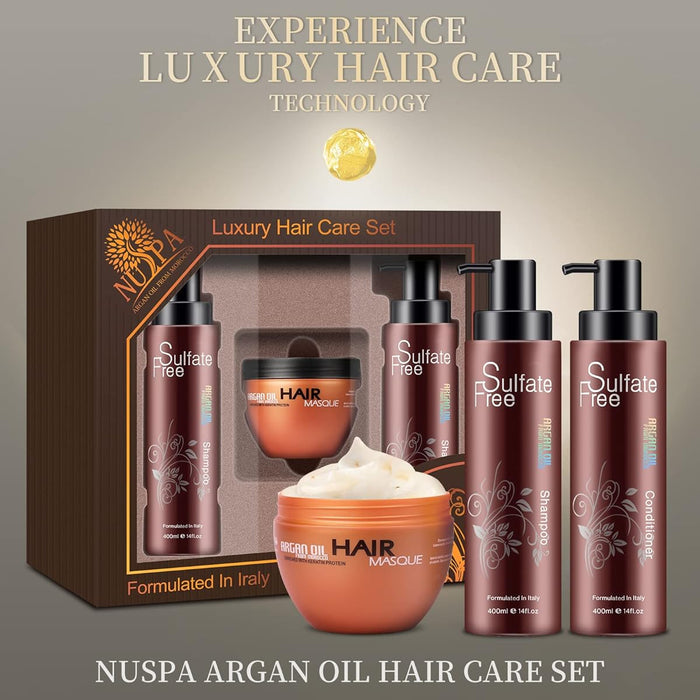 NUSPA Luxury Sulfate Free Argan Oil Hair Care Set - DOKAN