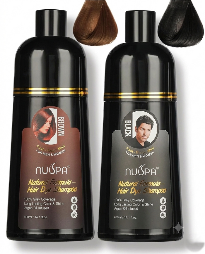 NUSPA Natural Hair Dye Argan Oil Infused Shampoo 400 ML - DOKAN