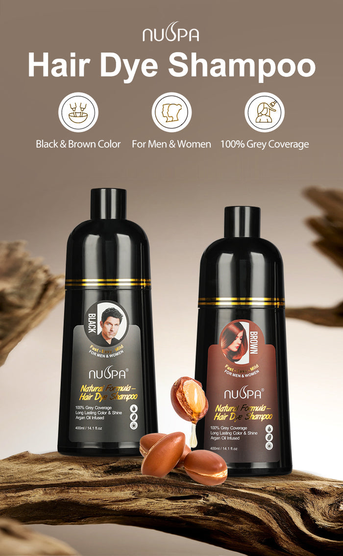NUSPA Natural Hair Dye Argan Oil Infused Shampoo 400 ML - DOKAN