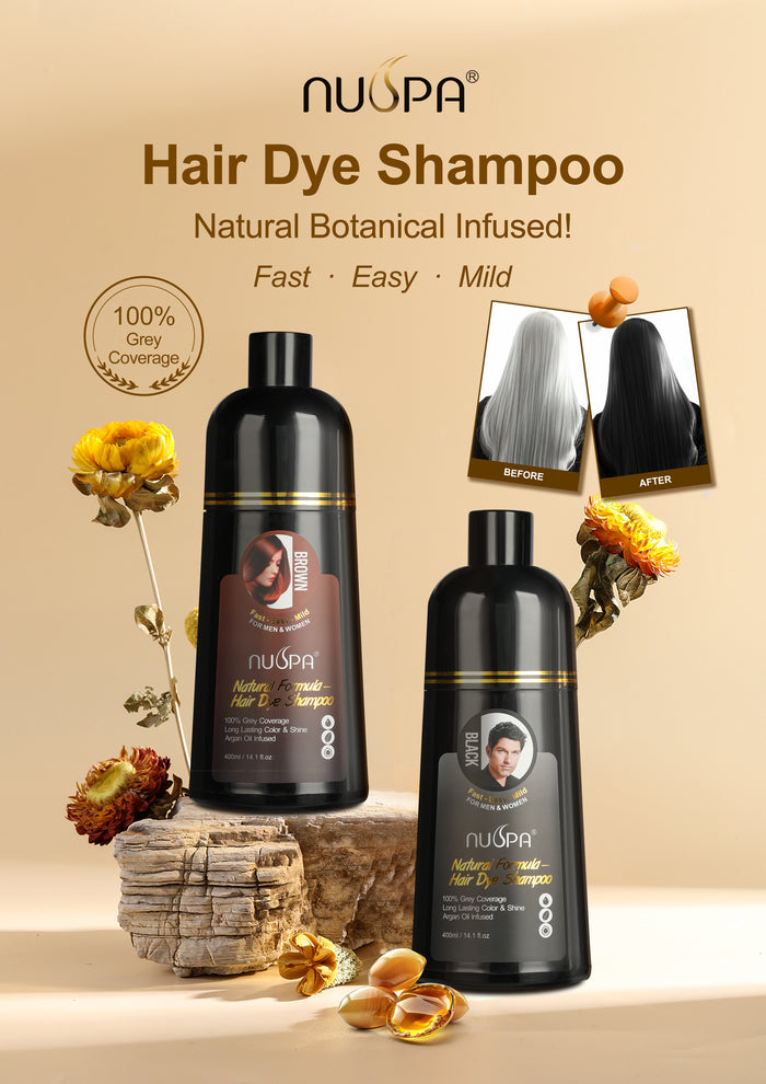 NUSPA Natural Hair Dye Argan Oil Infused Shampoo 400 ML - DOKAN