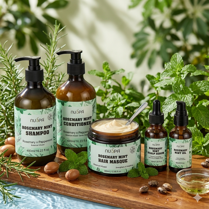 NUSPA Rosemary Mint Hair Growth & Scalp Complete Care Set - DOKAN