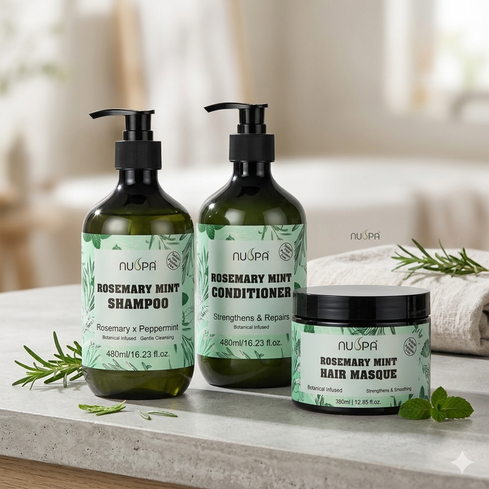 NUSPA Rosemary Mint Hair Growth & Scalp Complete Care Set - DOKAN