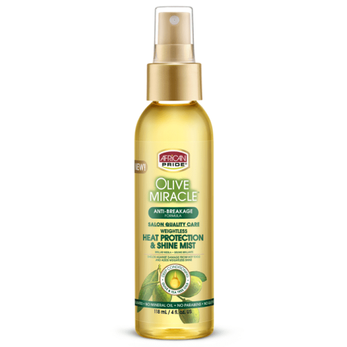 OLIVE MIRACLE Heat Protection & Shine Mist 4oz by AFRICAN PRIDE