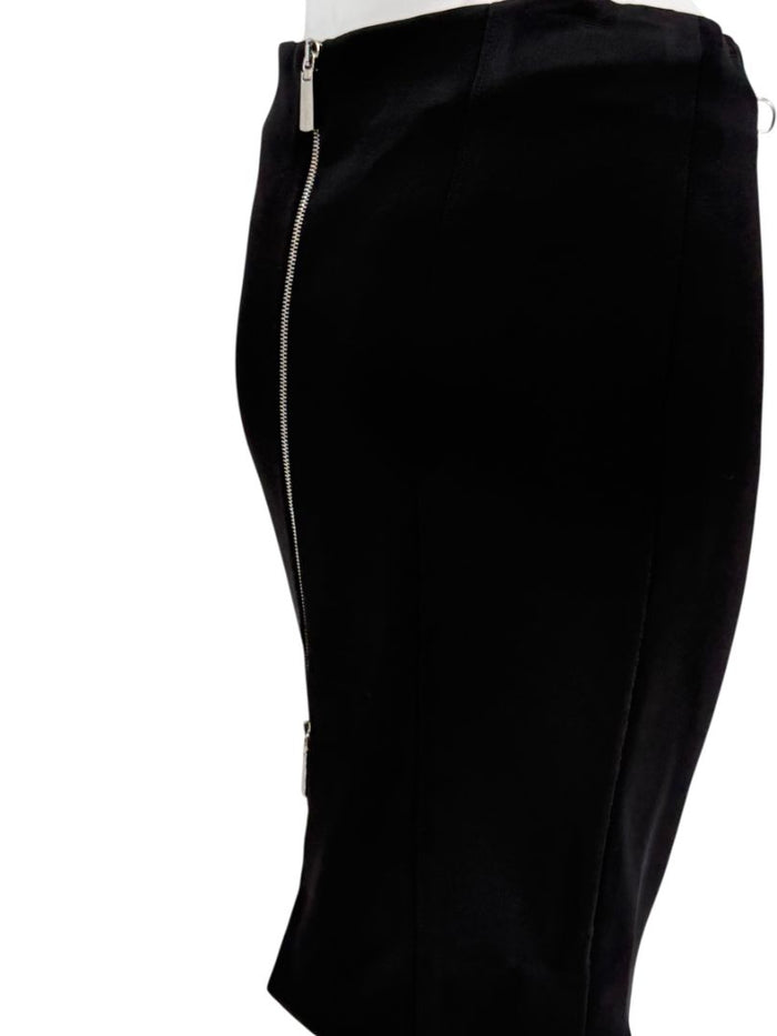 Pamella Roland Black Pencil Skirt with Grommet Detail – Large