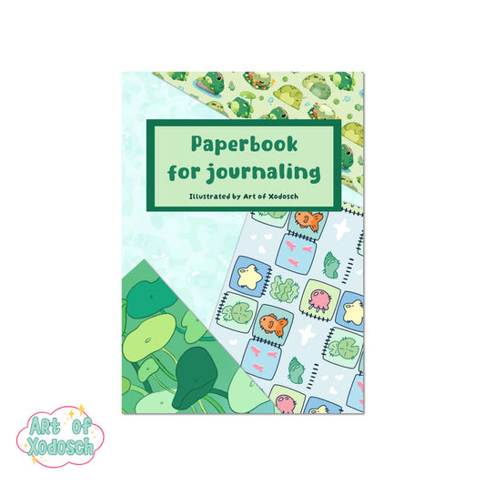 Paperbook for journaling - green and blue
