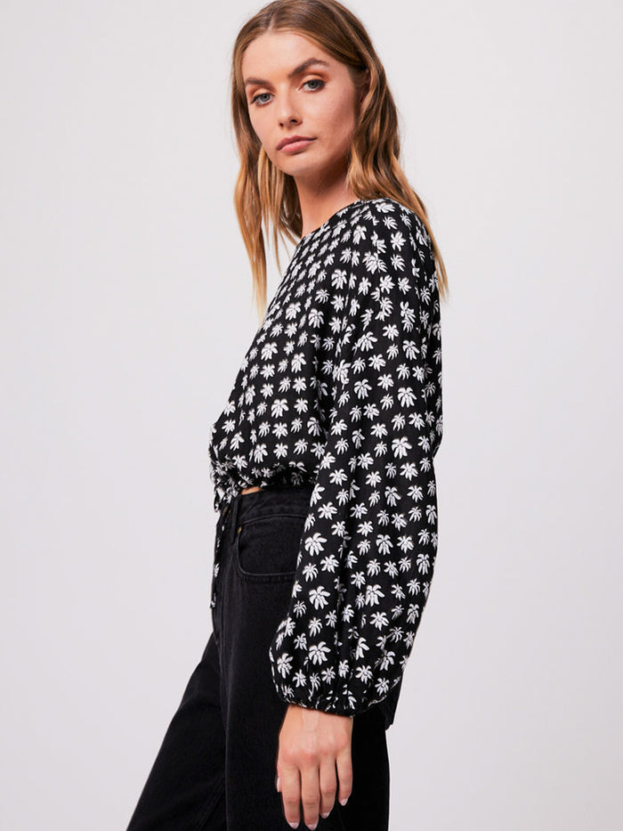 Pascale - Hemp Cropped Long Sleeve Top | Black-Image 4