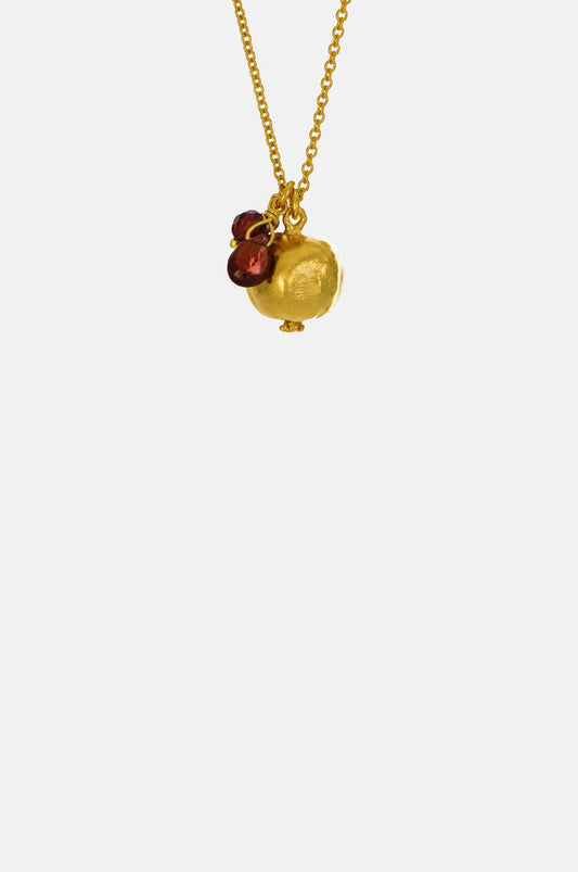 Alex Monroe Pomegranate and Garnet Cluster Necklace Gold.