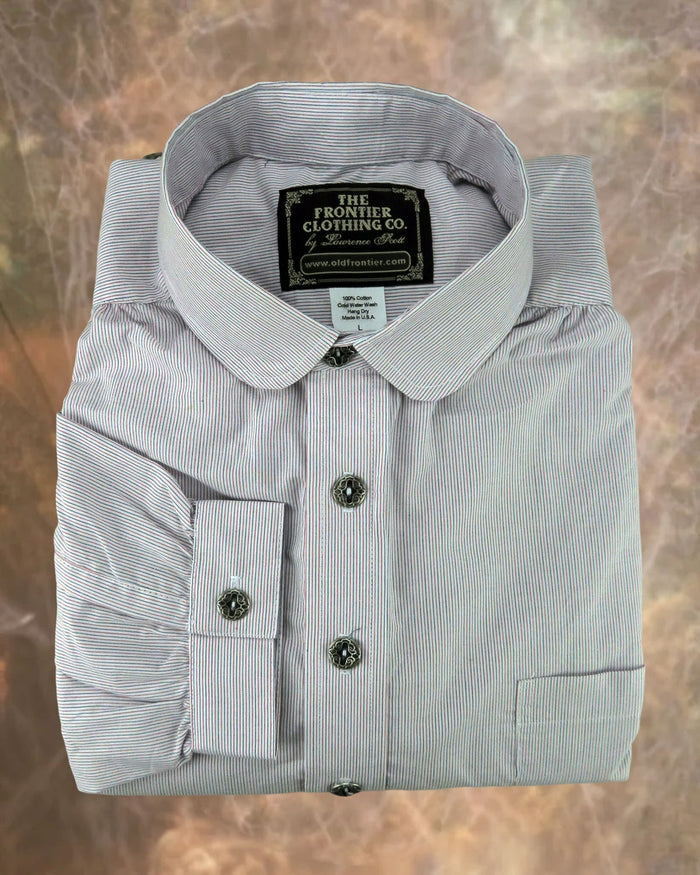 Red and Blue Pencil Stripe Men's Victorian Shirt